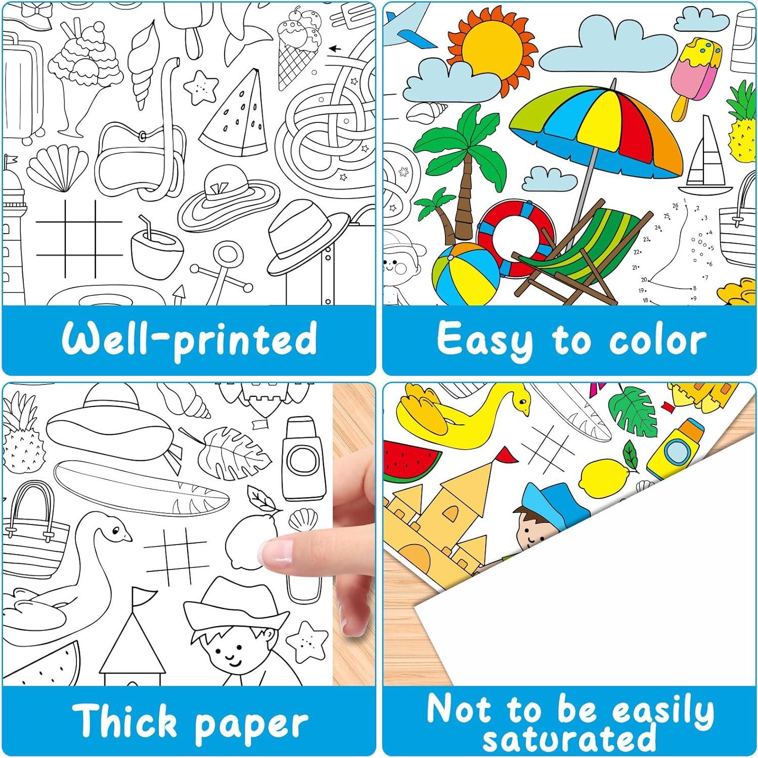 Póster Gigante para Colorear de Verano Qyeahkj 180x76cm