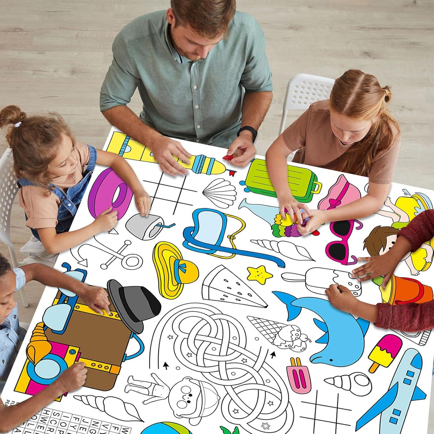 Póster Gigante para Colorear de Verano Qyeahkj 180x76cm