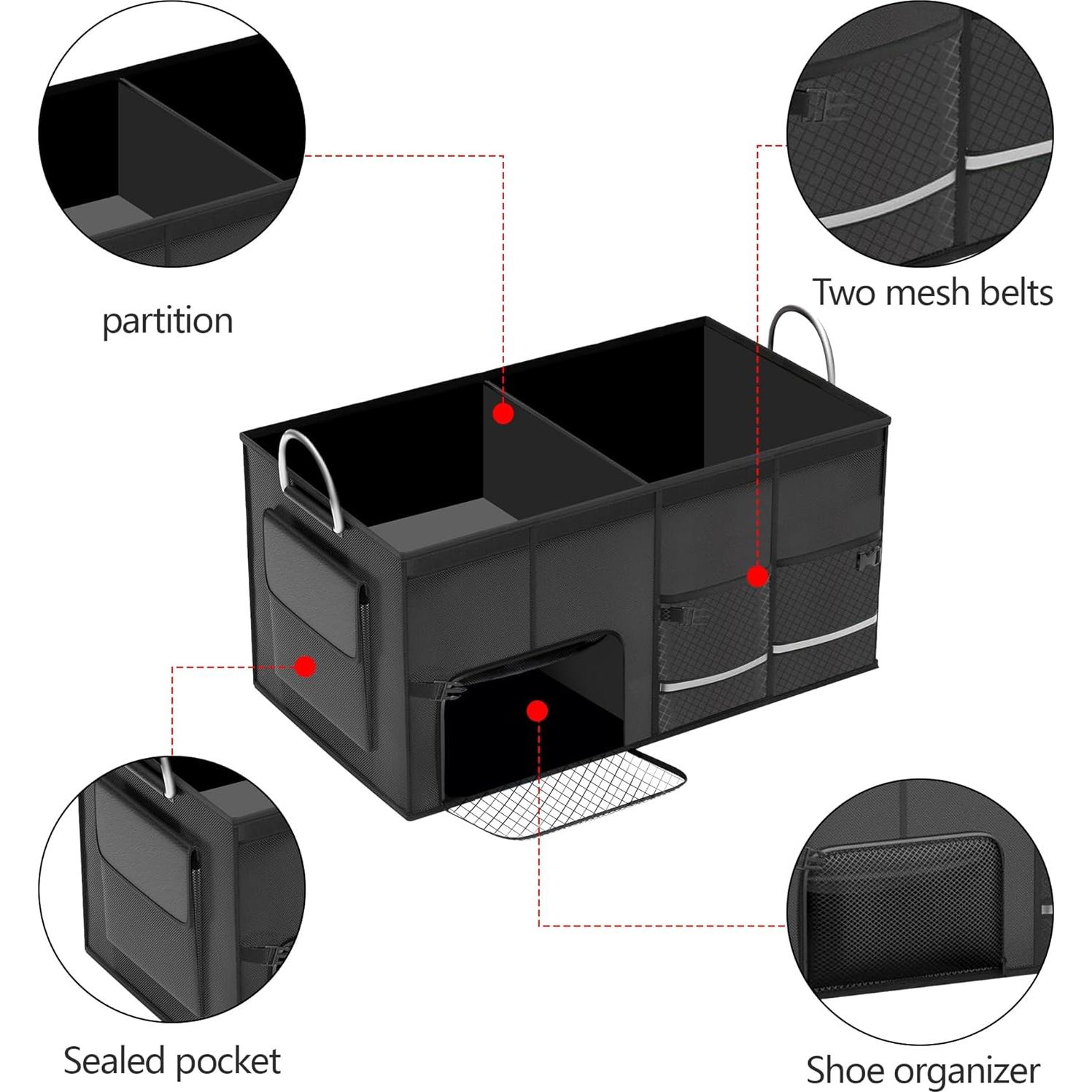Organizador de Maletero VOCAON 72L Plegable Impermeable Negro