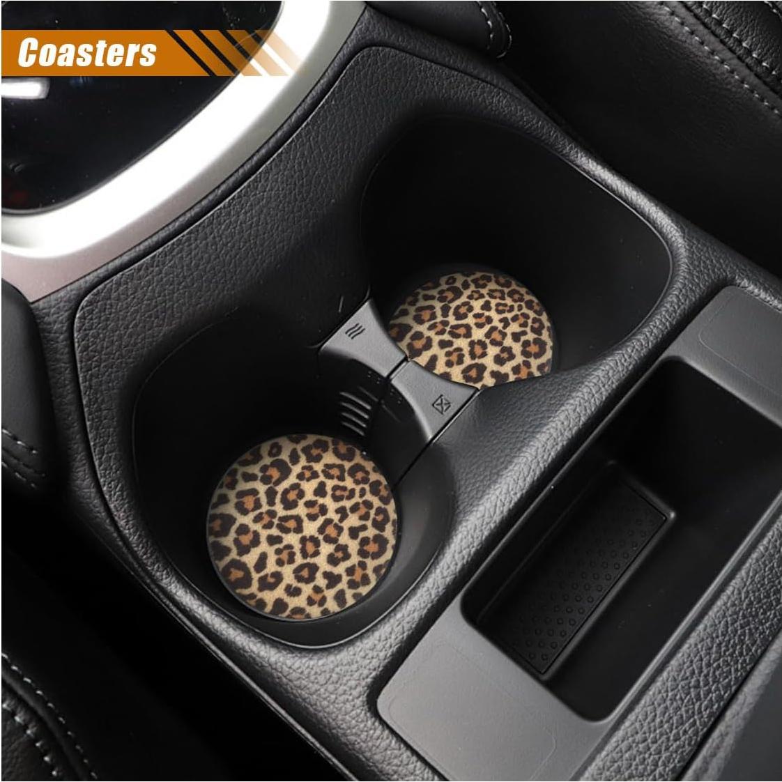 Juego de Accesorios para Automóvil SMILFUY Leopardo 4 Piezas