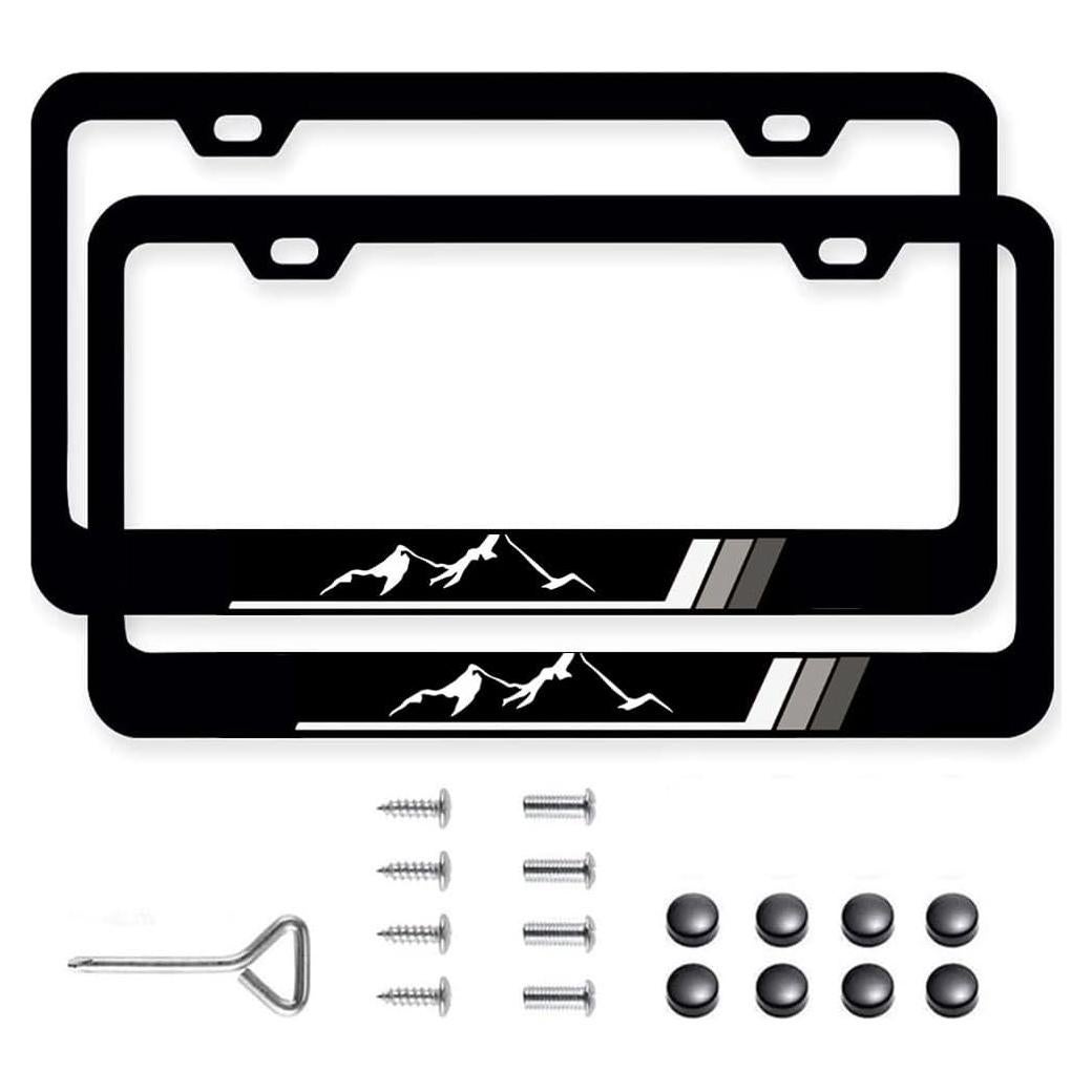 2Pack Marcos de Placa de Licencia Aluminio DAOPERS Universal