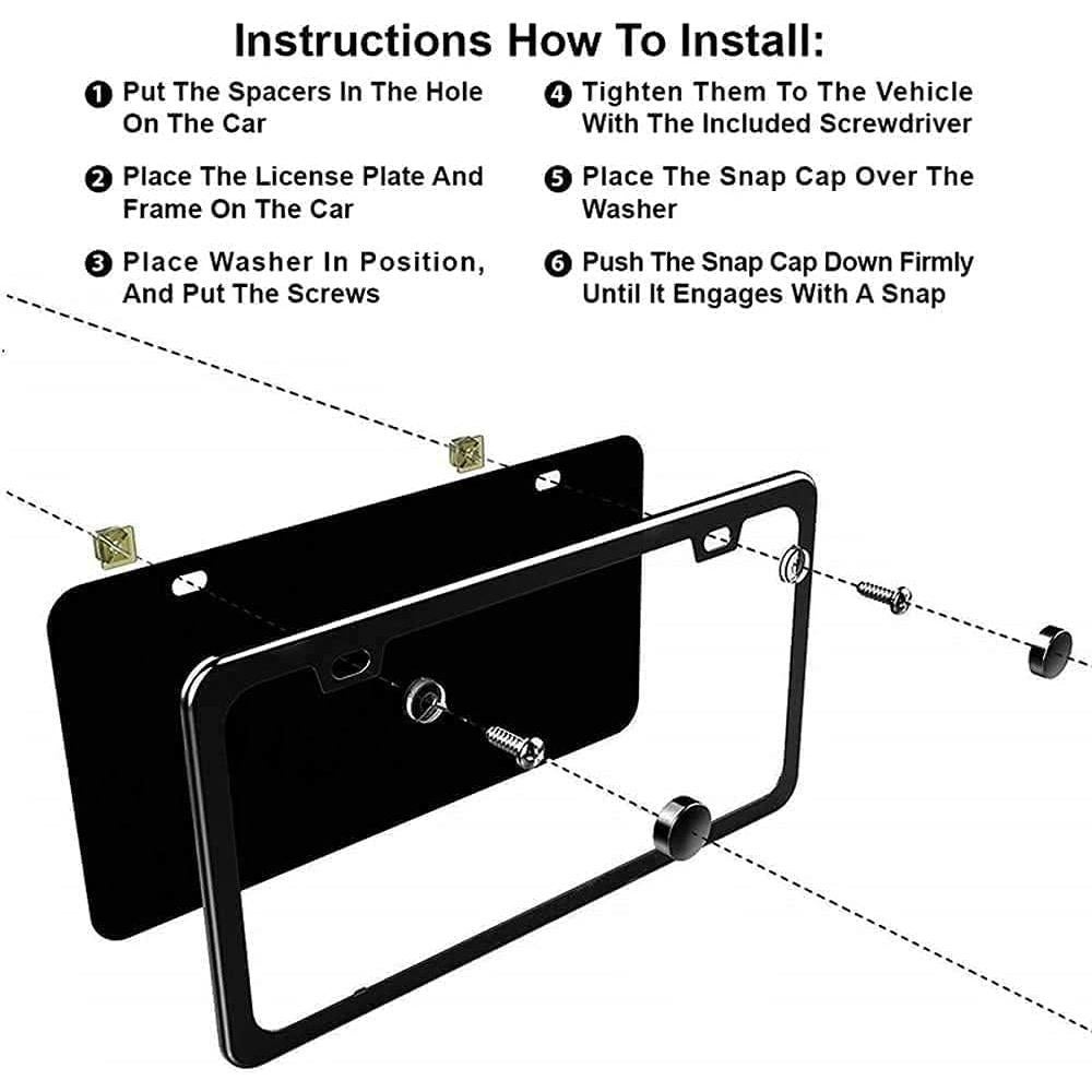 2Pack Marcos de Placa de Licencia Aluminio DAOPERS Universal