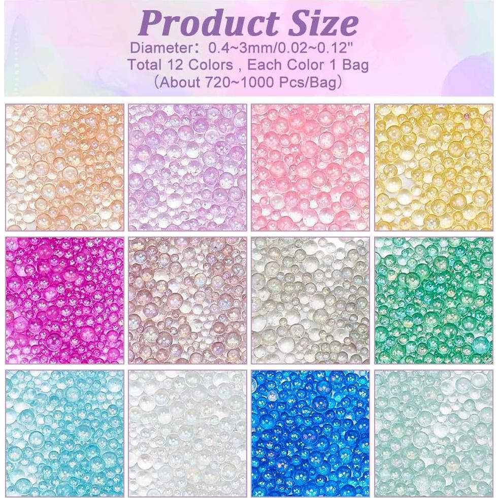 PH PandaHall 8640 Perlas de Resina Redondas 12 Colores 3 mm