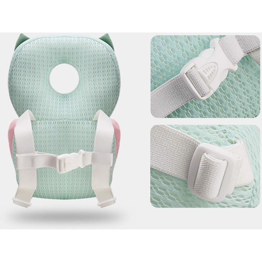 Protector de Cabeza Bebamour para Bebé Ajustable Vaca Blanco