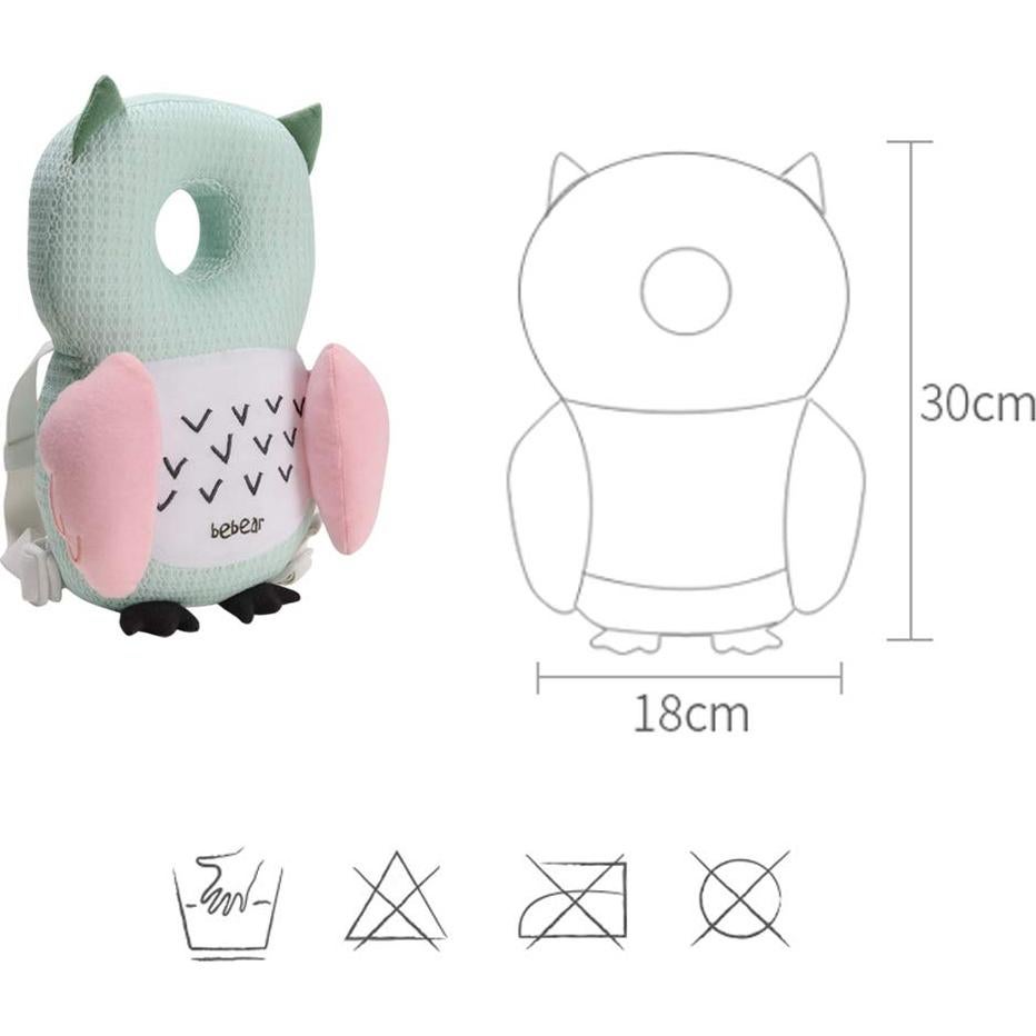 Protector de Cabeza Bebamour para Bebé Ajustable Vaca Blanco