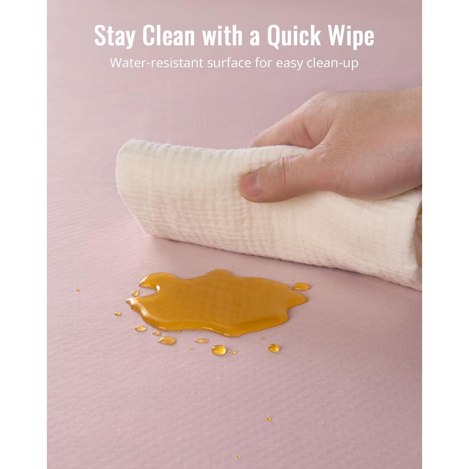 Alfombra Antisalpicaduras Diario Feliz Rosa Pálido 128x128 cm