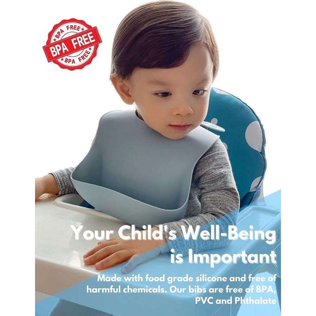 Baberos de Silicona con Recolector The Happy Stork - Set de 2