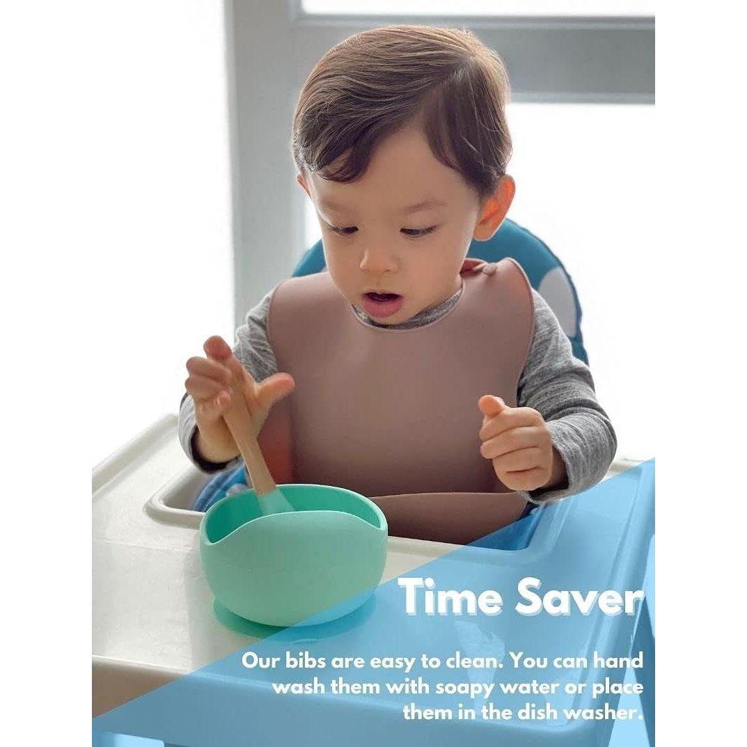 Baberos de Silicona con Recolector The Happy Stork - Set de 2