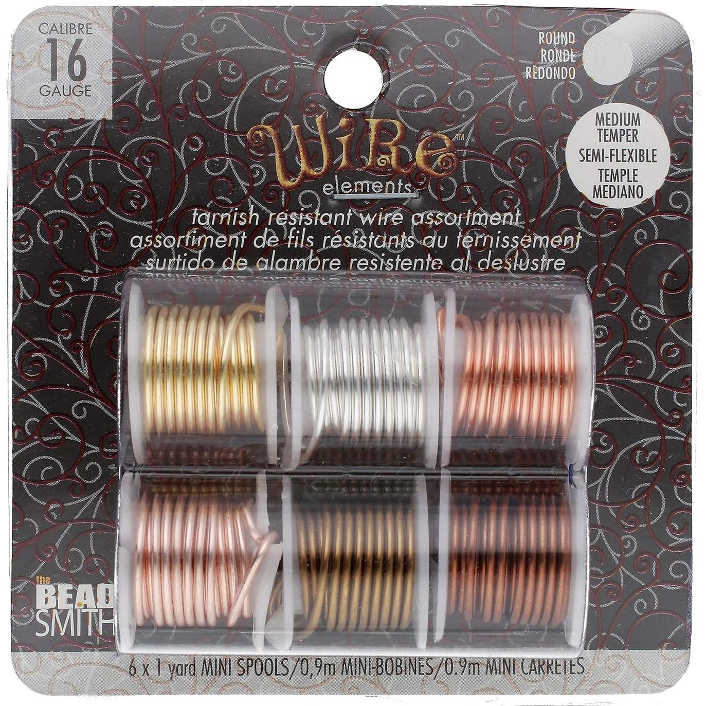 Alambre de Cobre The Beadsmith Calibre 16 Surtido 6 Colores