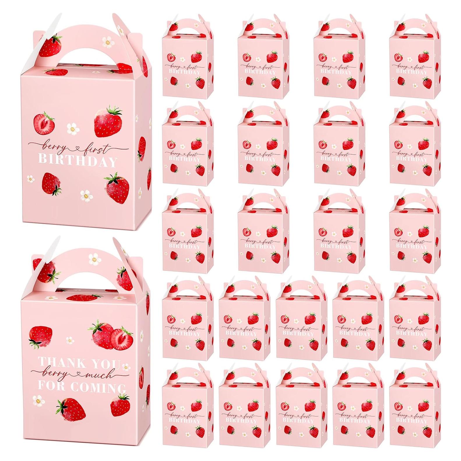 Cajas de Regalo de Fresa Rosa Sinload - 24 Unidades 9x16x12cm