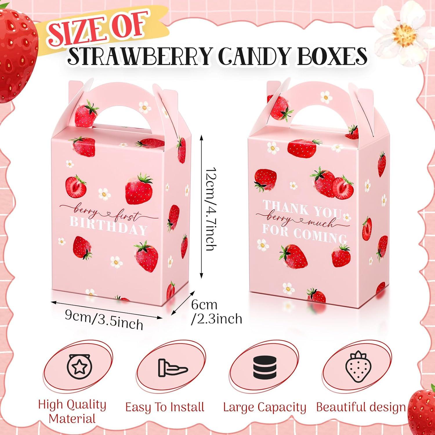 Cajas de Regalo de Fresa Rosa Sinload - 24 Unidades 9x16x12cm