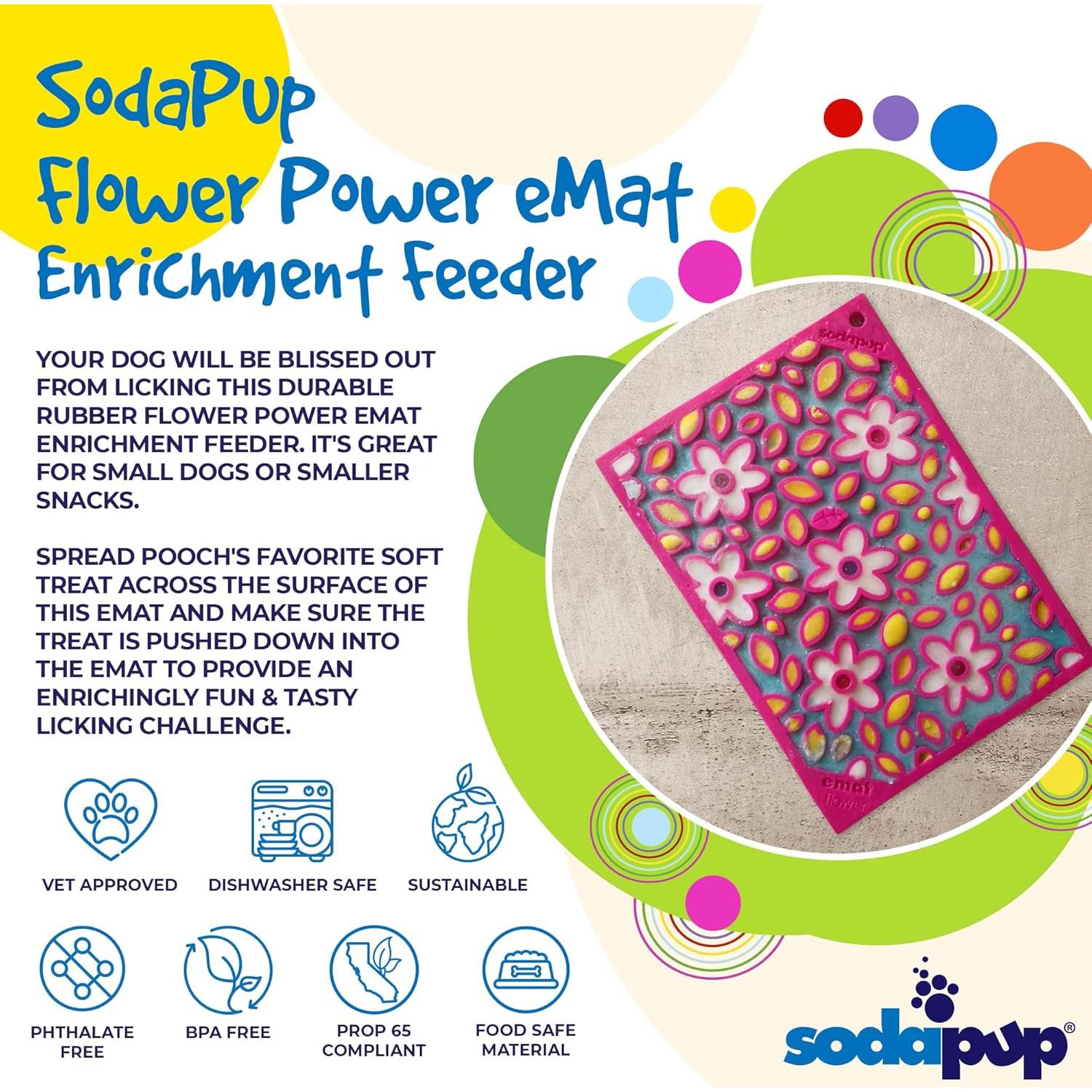 Alimentador de Lamer SodaPup Flower Power Pequeño 12.7x17.8cm