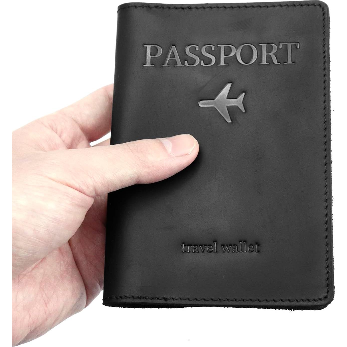 Portafolio de Pasaporte y Cartera de Viaje AGBIADD Negro con RFID