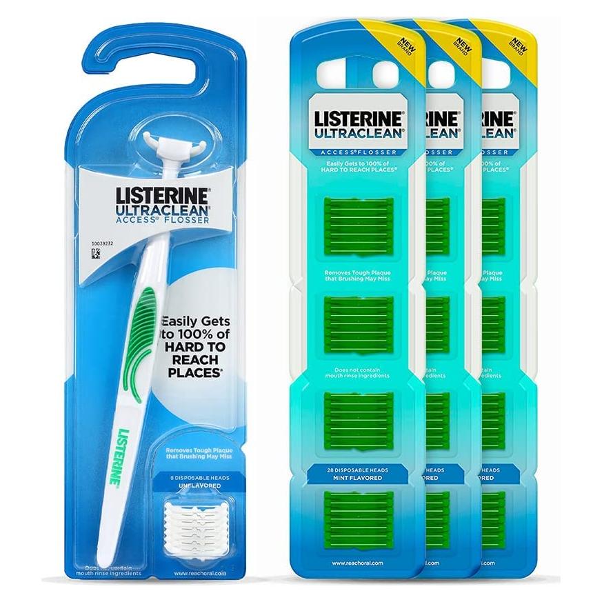 Hilo Dental Listerine Ultraclean Acceso Kit Inicial + 3 Recargas