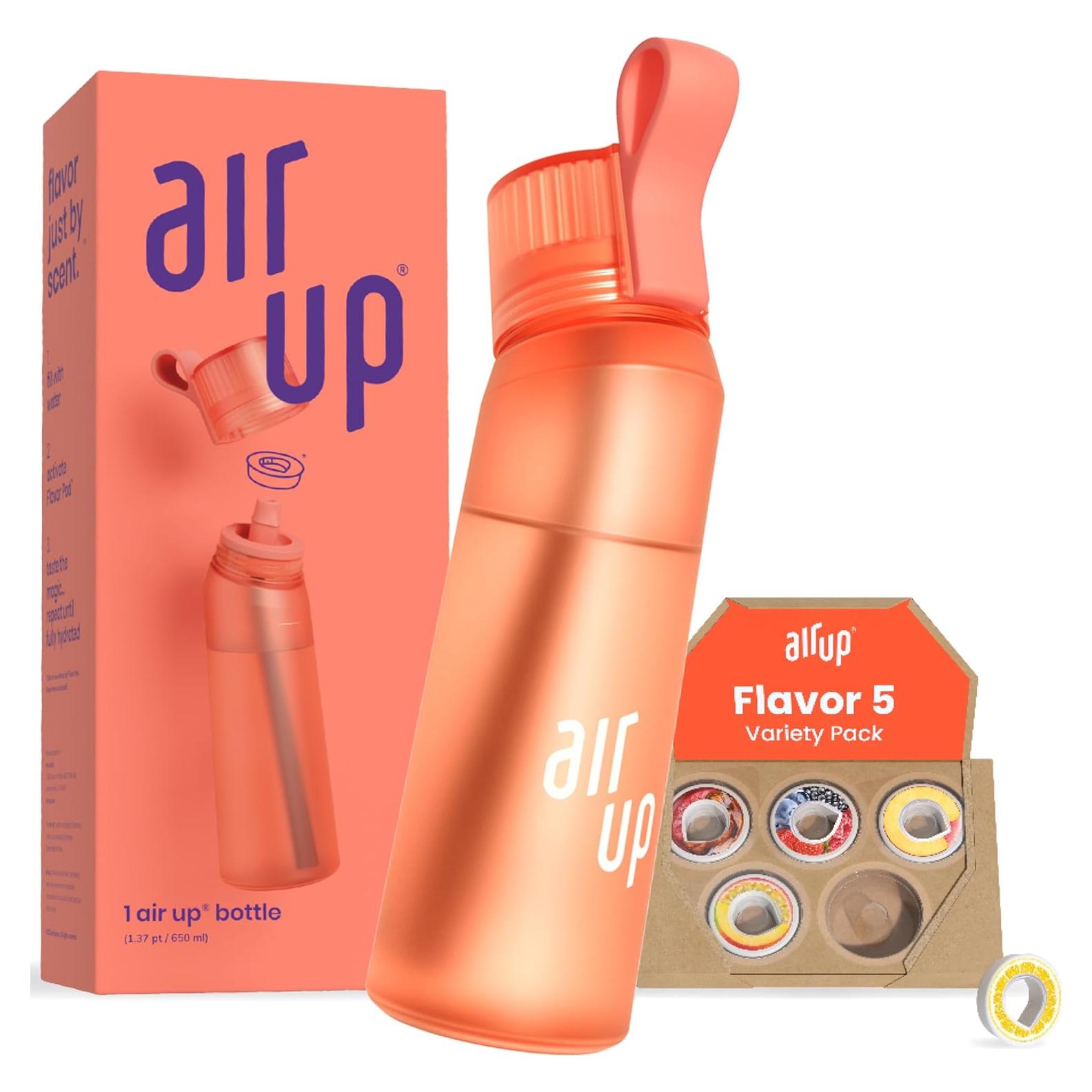Botella de Agua Air Up 655 ml Naranja Eléctrico con 5 Cápsulas