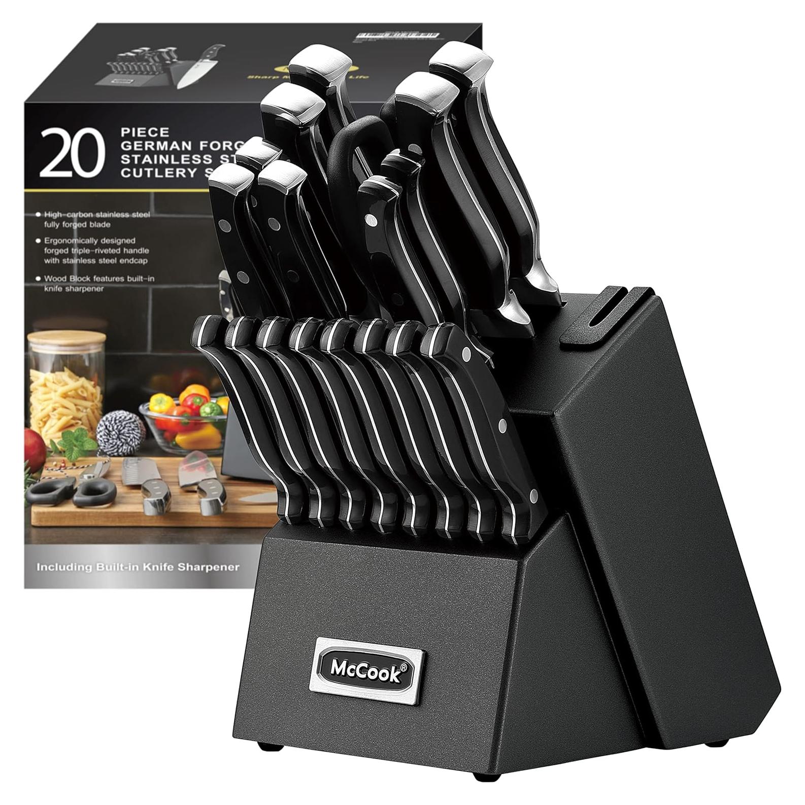 Conjunto de cuchillos McCook 20 piezas forjados acero inoxidable