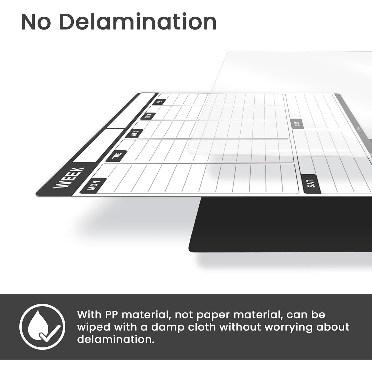 Planificador Magnético Semanal ALEZEL 33x25.4cm con 4 Marcadores