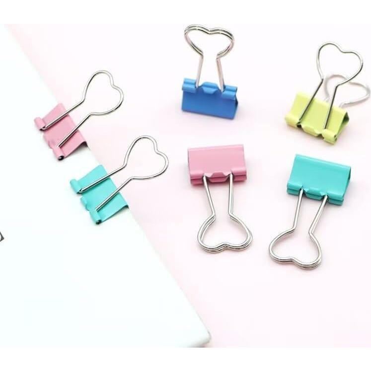 Clips de Metal en Forma de Corazón SEEK RARE - 60 Piezas Azul