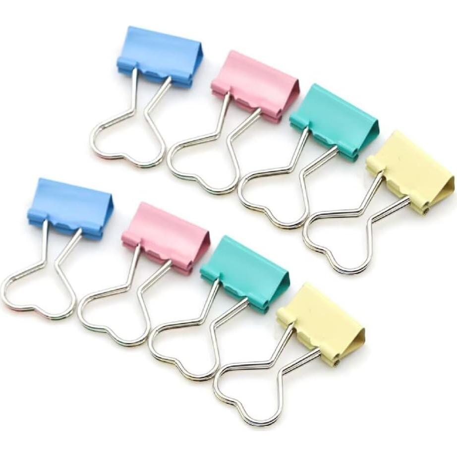 Clips de Metal en Forma de Corazón SEEK RARE - 60 Piezas Azul