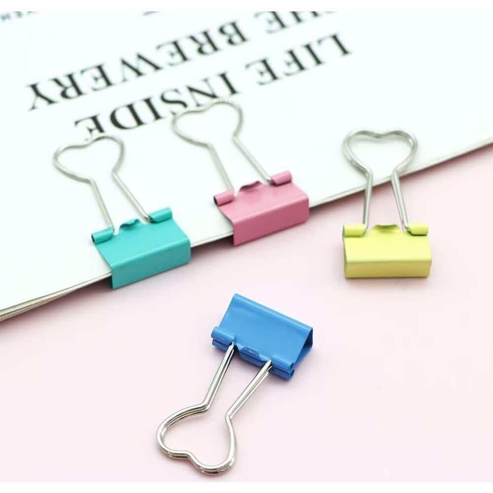 Clips de Metal en Forma de Corazón SEEK RARE - 60 Piezas Azul