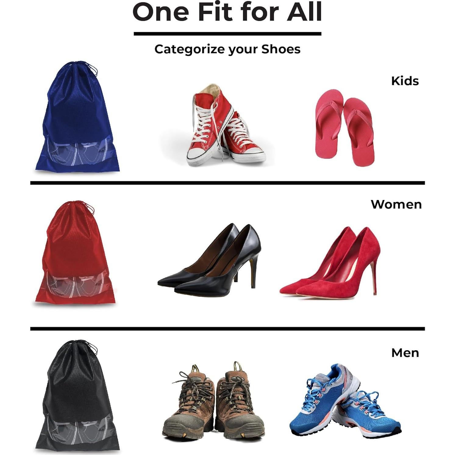 Bolsa Organizadora de Zapatos SPLANDIN - 12 Unidades, Negro