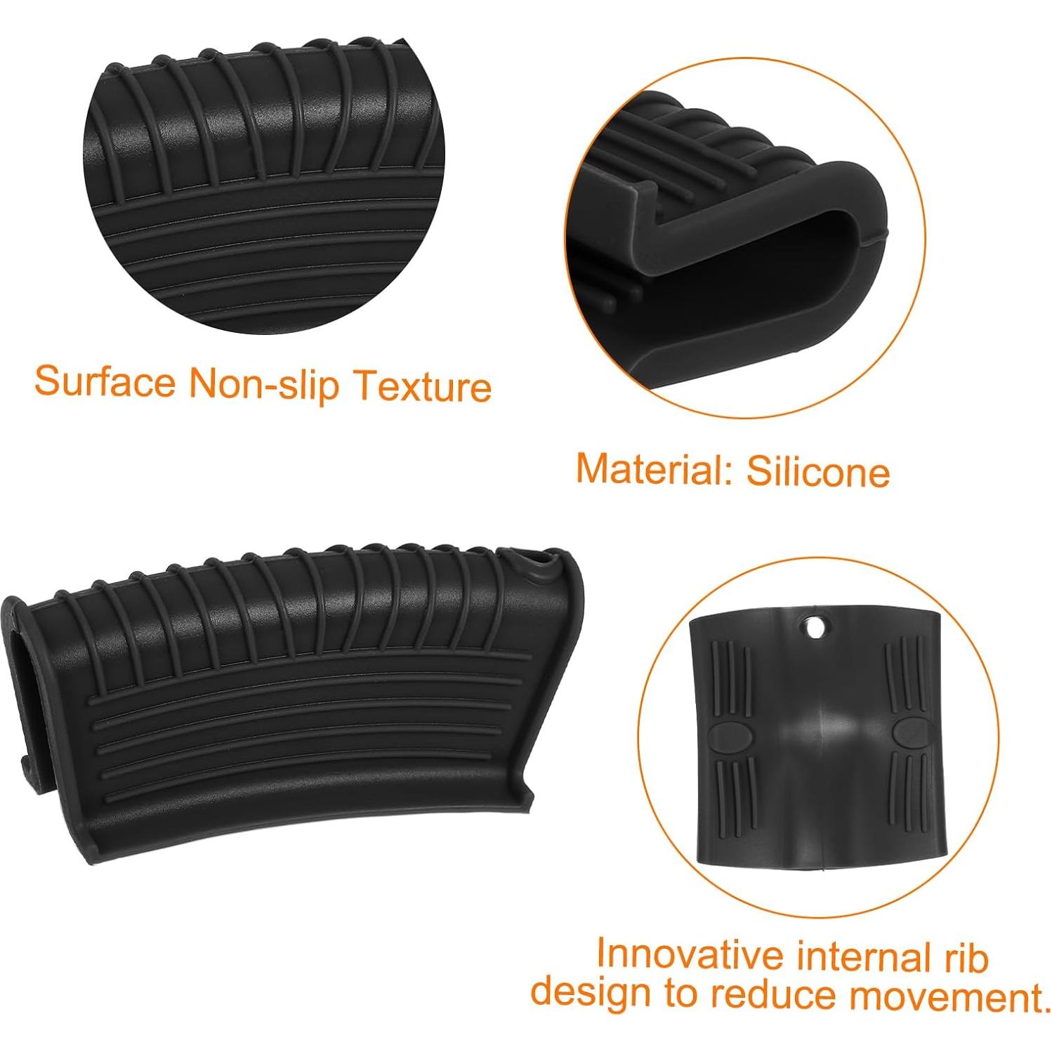 Funda de Mango de Silicona uxcell 2 Piezas Antideslizante
