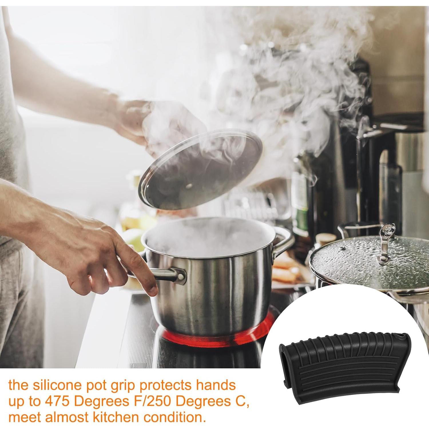 Funda de Mango de Silicona uxcell 2 Piezas Antideslizante