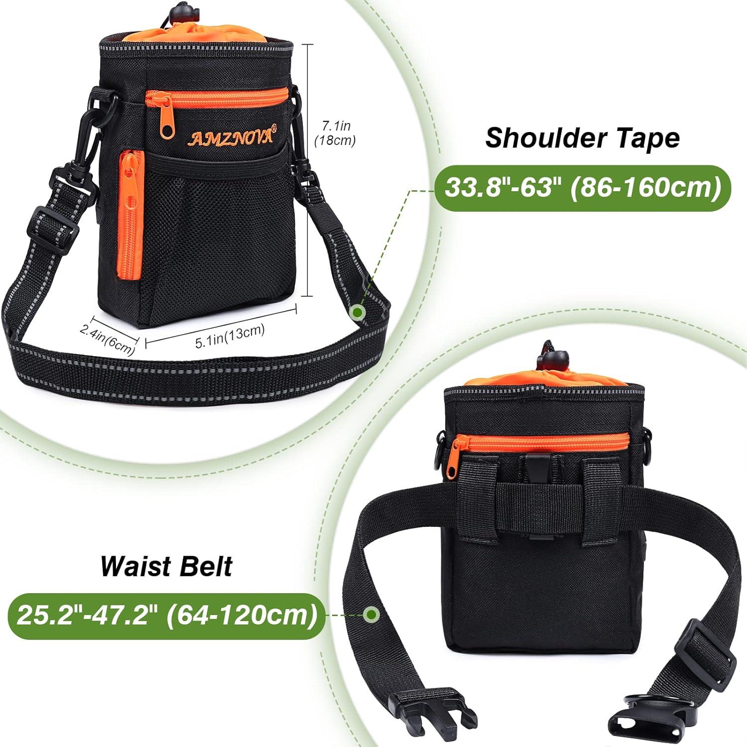 Bolsa de Golosinas para Perros AMZNOVA Negra, Gran Capacidad