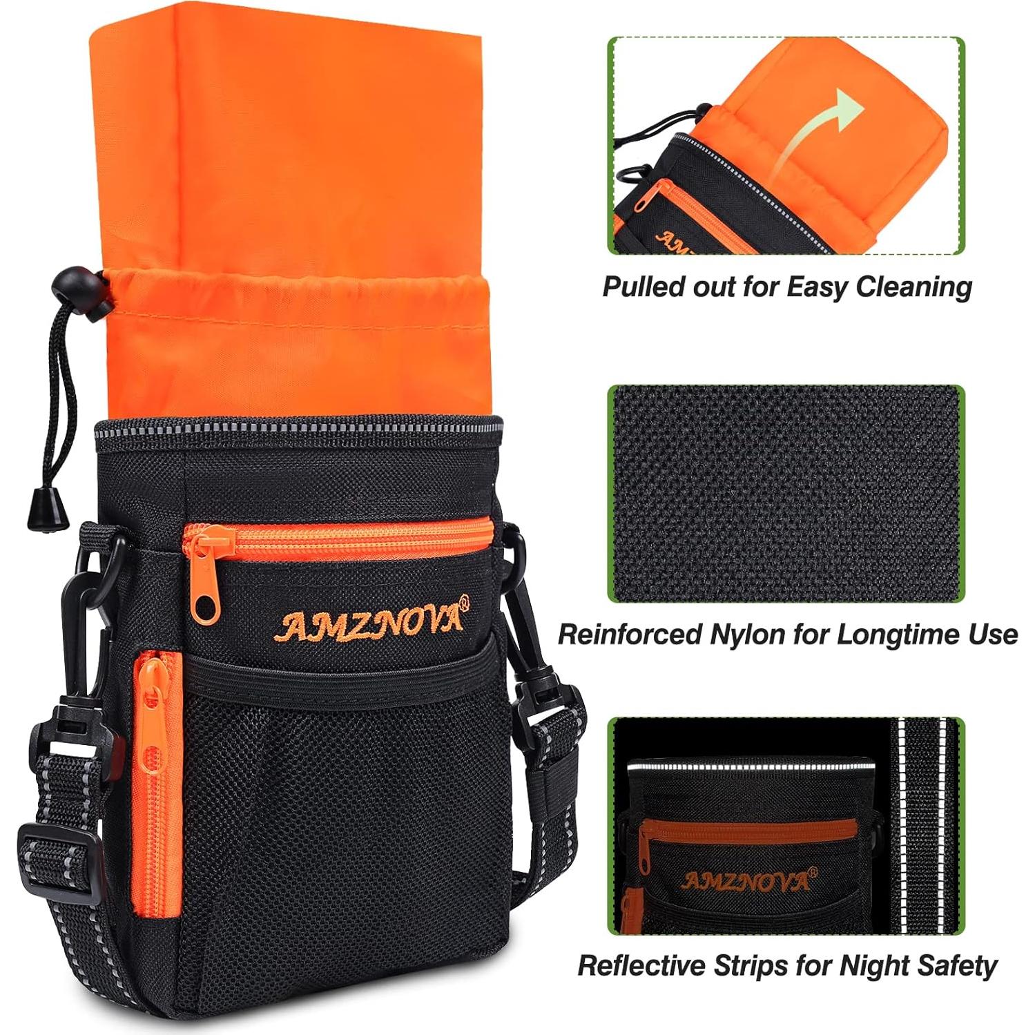 Bolsa de Golosinas para Perros AMZNOVA Negra, Gran Capacidad