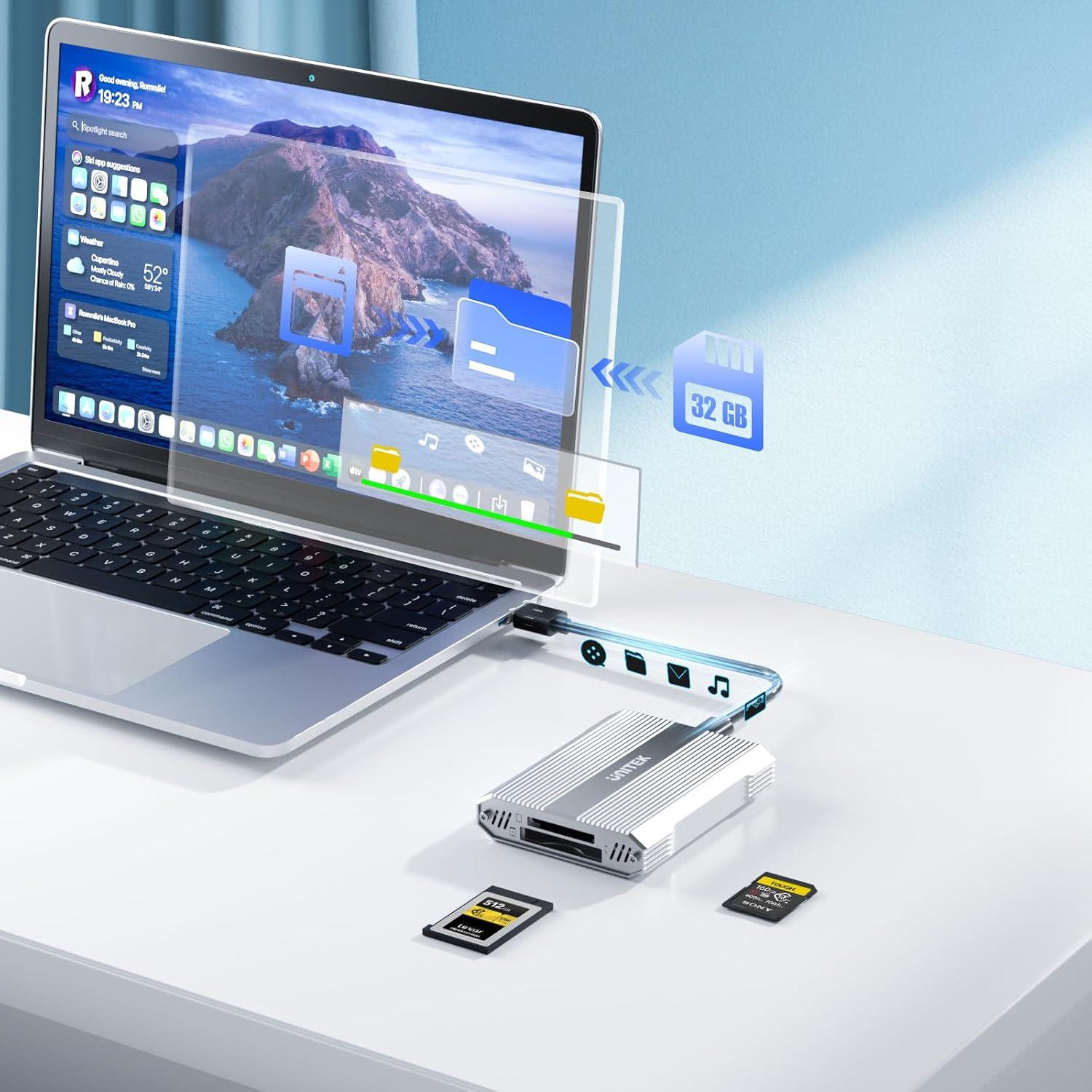 Lector de Tarjetas Unitek 4 en 1 CFexpress Tipo B y SD UHS-II