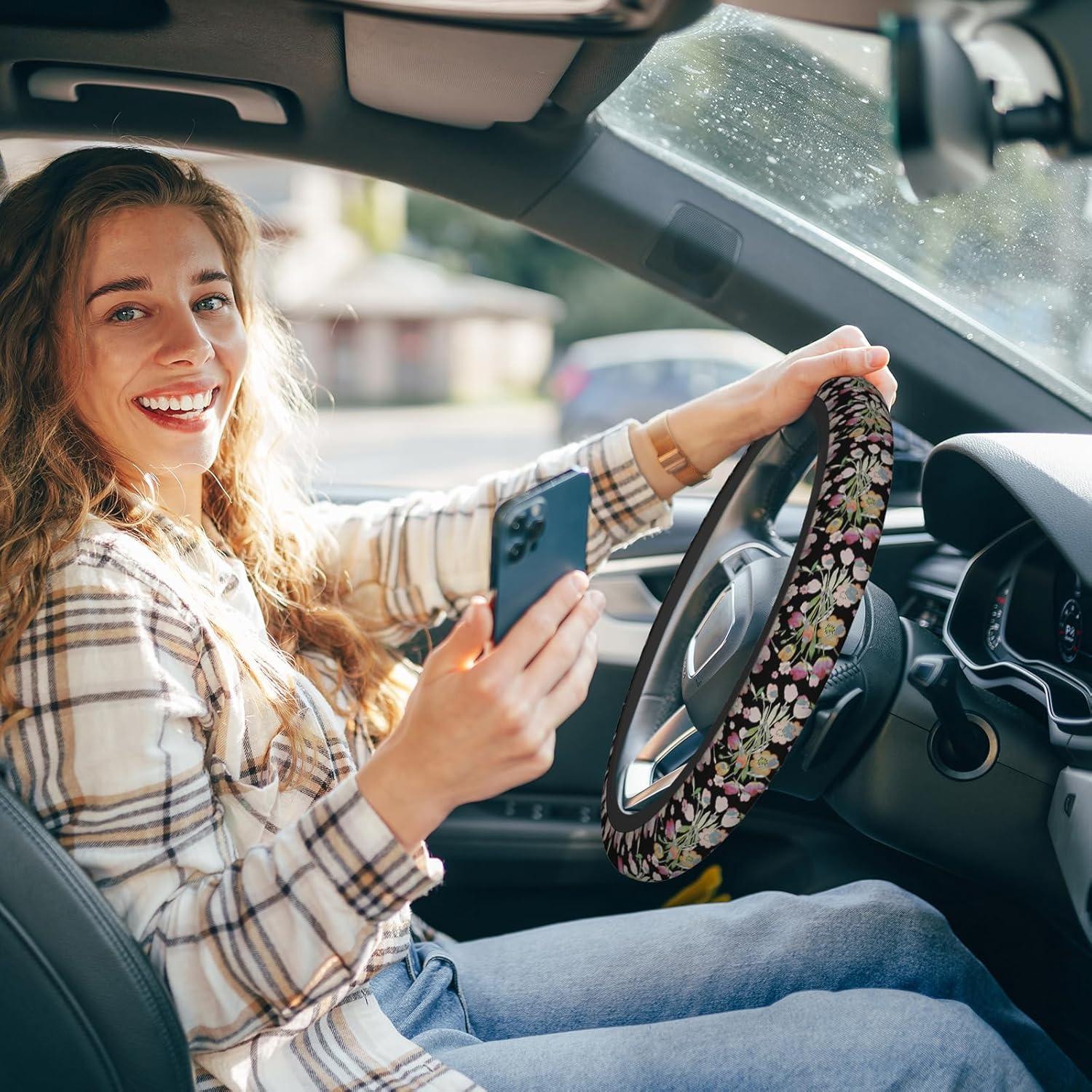 Cubierta de Volante Universal 15" Neopreno Flor Abstracta SISROW