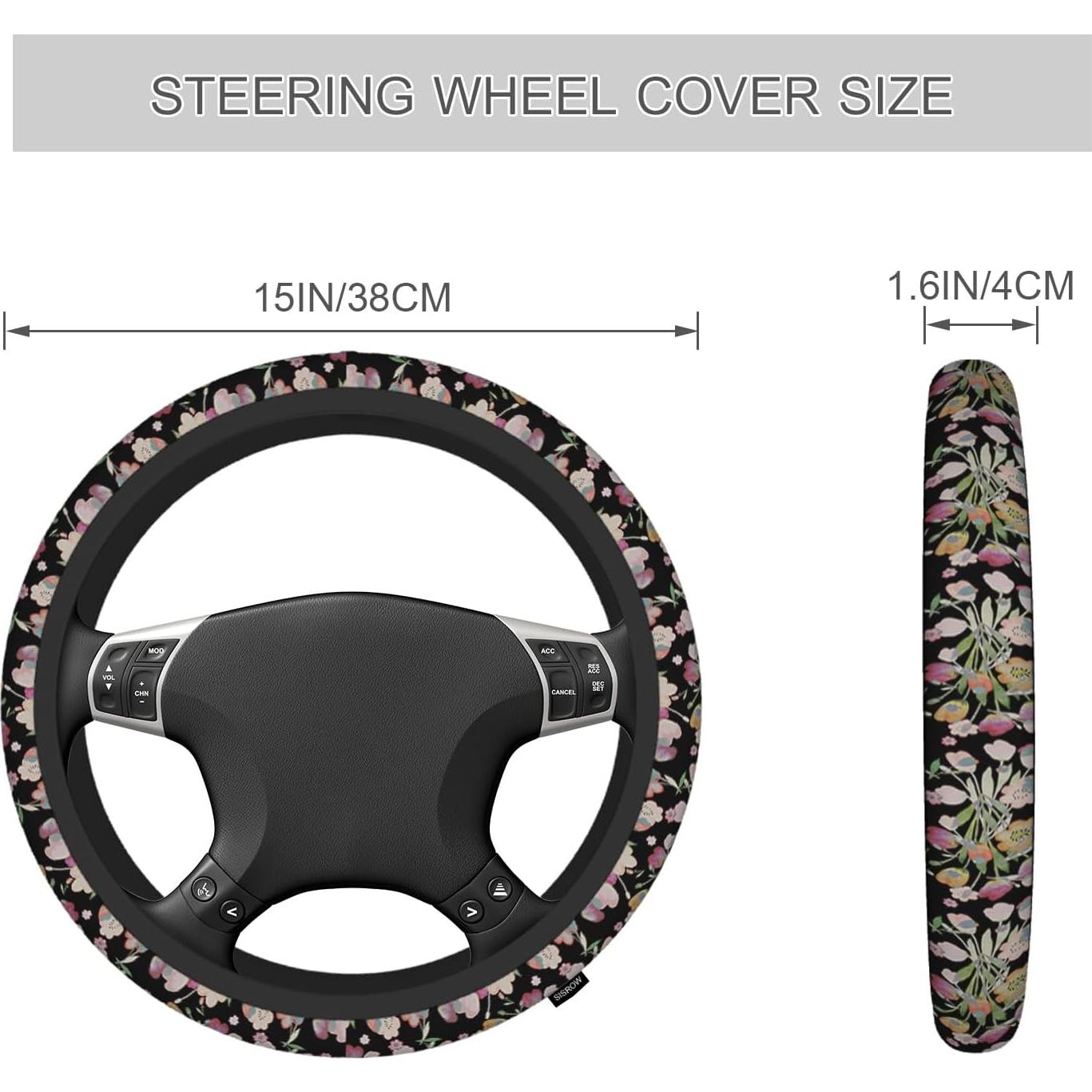 Cubierta de Volante Universal 15" Neopreno Flor Abstracta SISROW