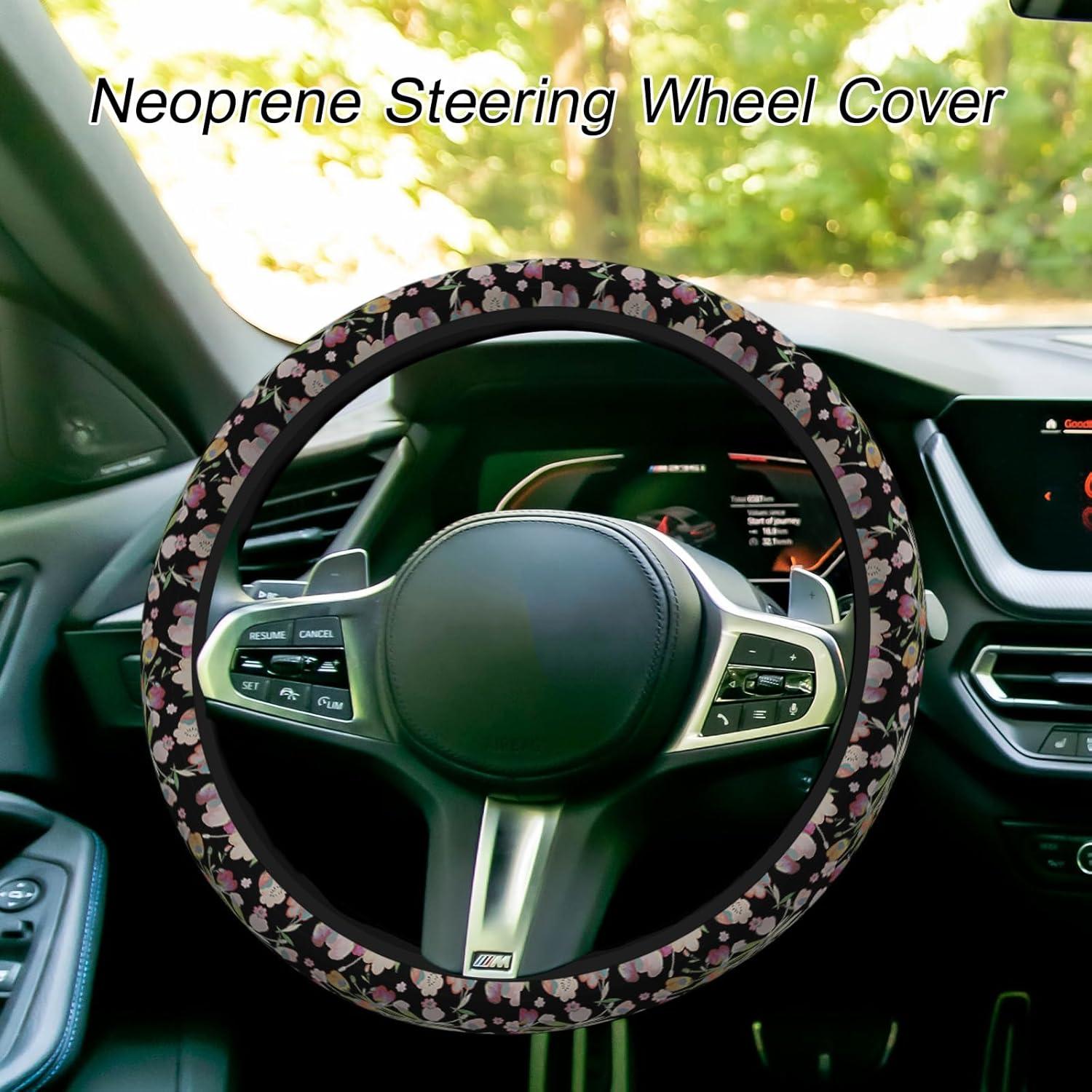 Cubierta de Volante Universal 15" Neopreno Flor Abstracta SISROW