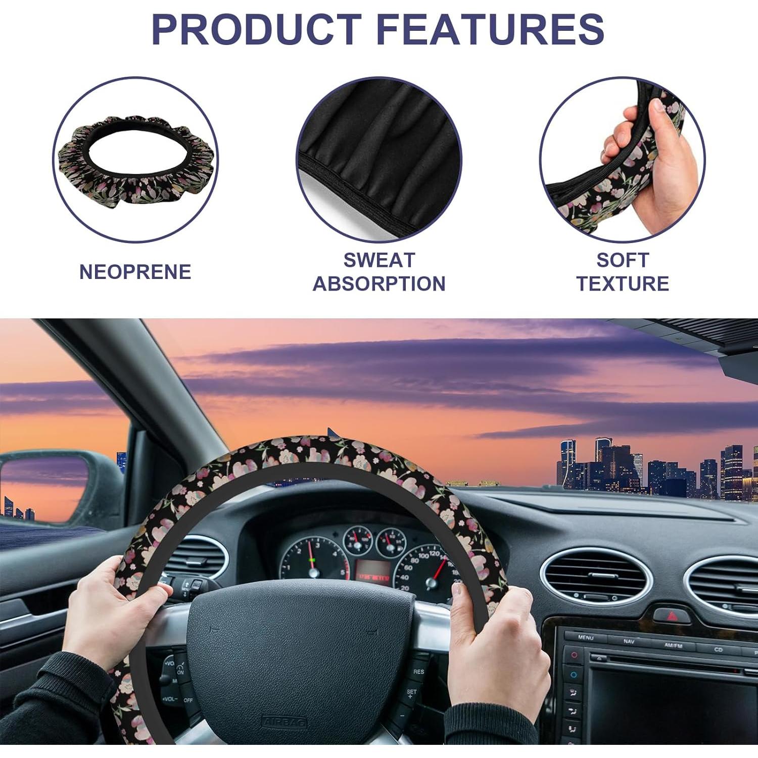 Cubierta de Volante Universal 15" Neopreno Flor Abstracta SISROW