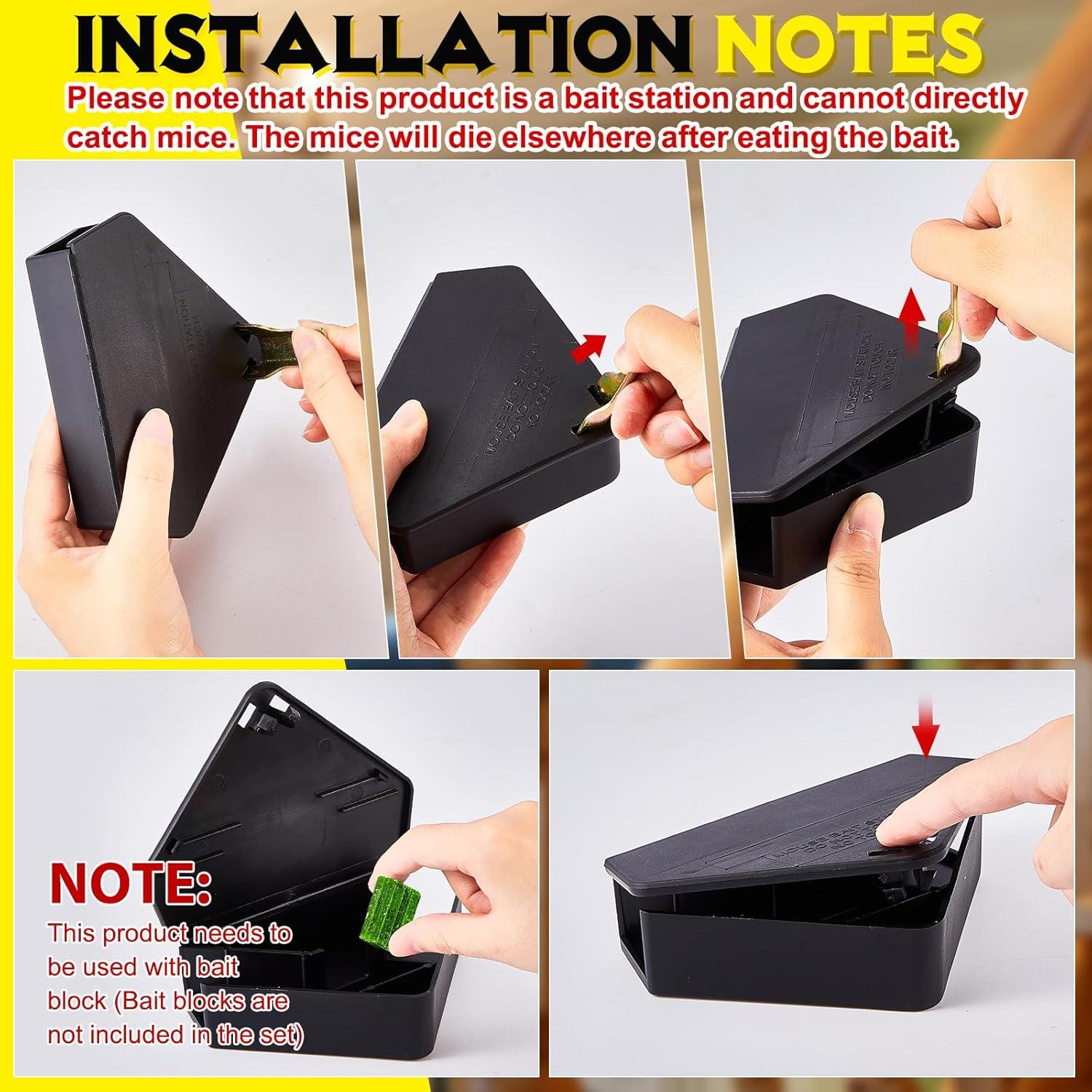 Estación de Cebo para Ratones Qualirey 2 Pcs Triangular Negra