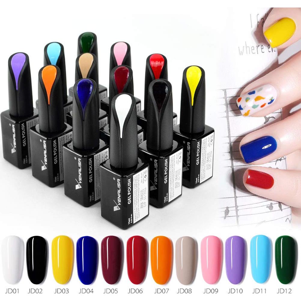 Esmalte de Uñas en Gel VENALISA 15ml Negro Removible UV LED