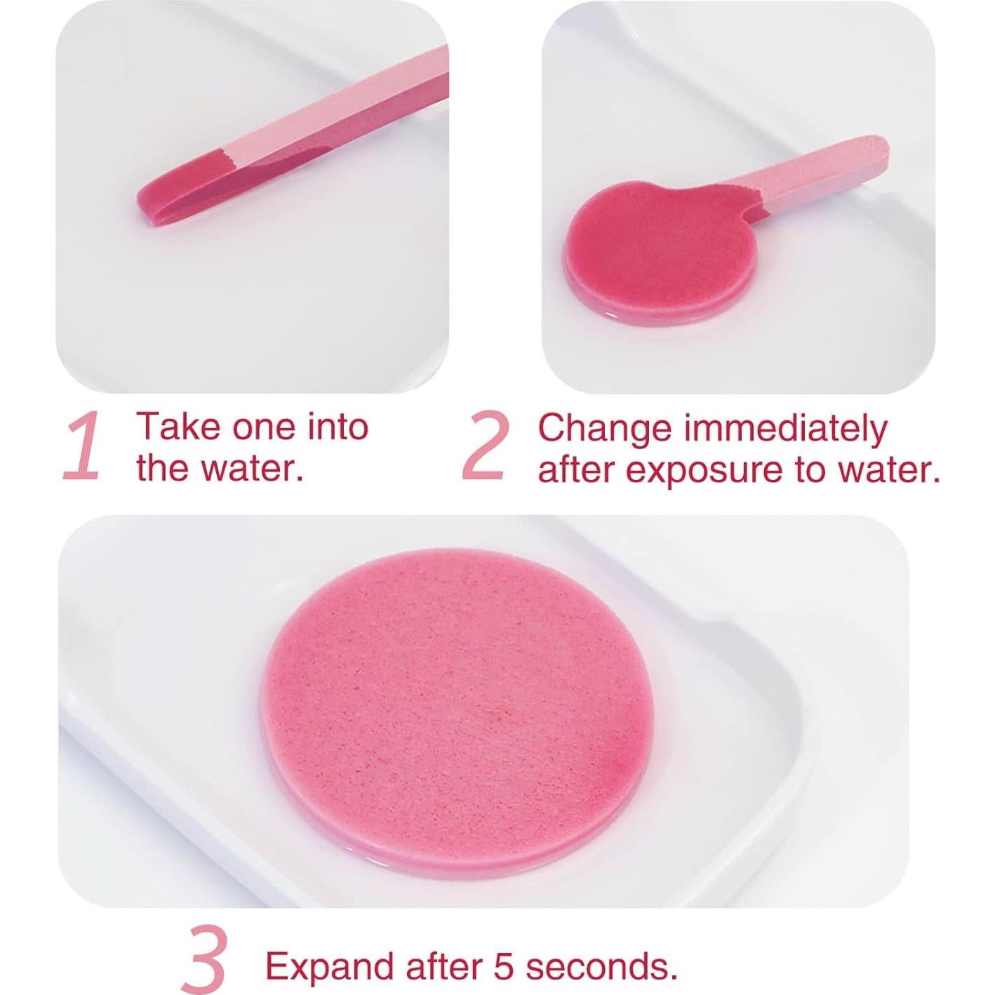 120 Esponjas Faciales Comprimidas Woozettn - Rosa y Amarillo