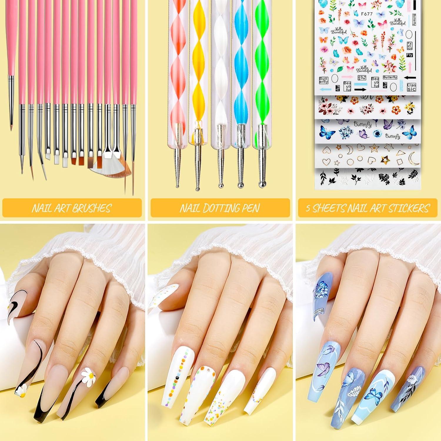 Kit de Uñas Postizas Teenitor - 600 Consejos Transparentes y Accesorios