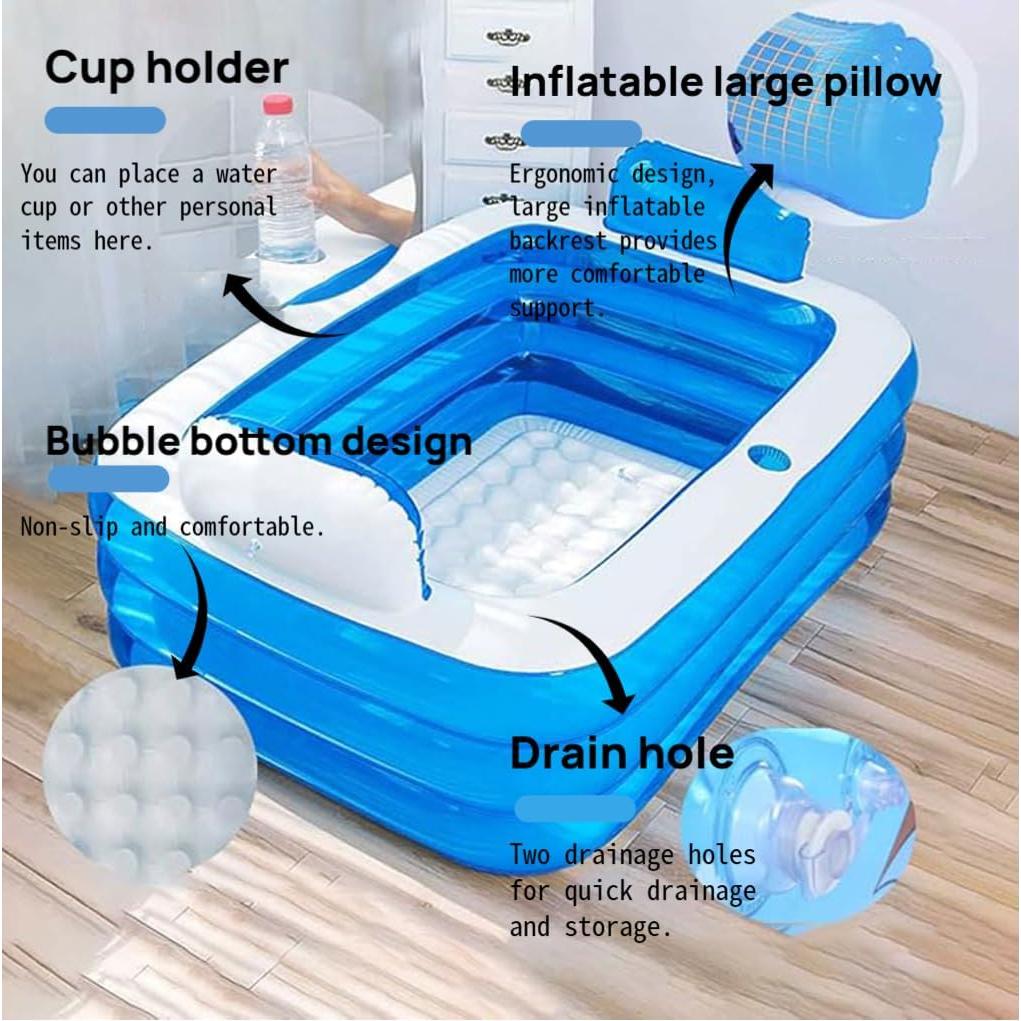 Bañera Inflable Doble Bidesen 160x120cm con Bomba y Almohada