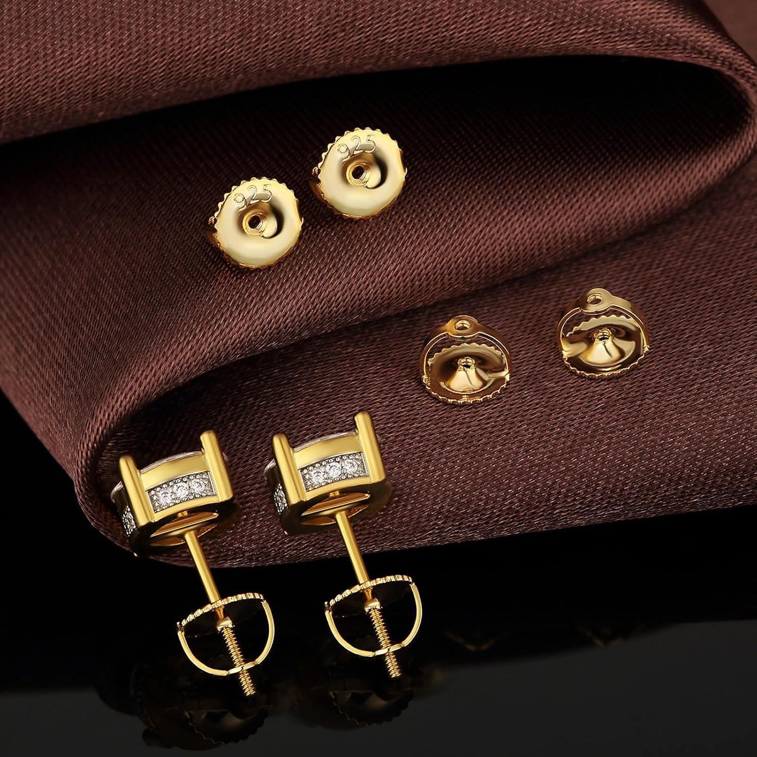 Aretes de Repuesto DELECOE 925 Plata Esterlina Oro Hipoalergénico