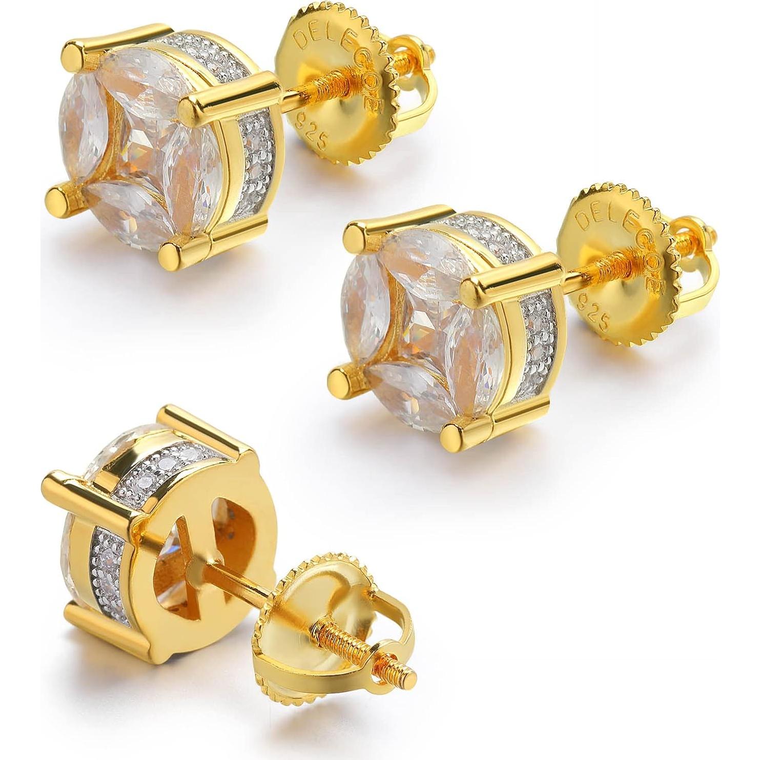 Aretes de Repuesto DELECOE 925 Plata Esterlina Oro Hipoalergénico