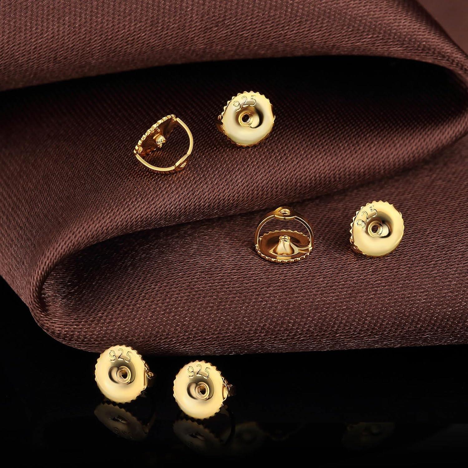 Aretes de Repuesto DELECOE 925 Plata Esterlina Oro Hipoalergénico