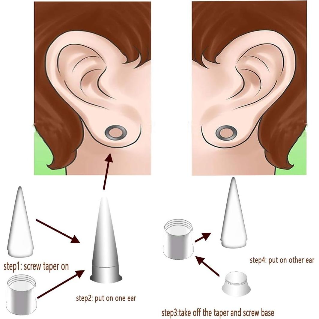 Kit de Estiramiento de Orejas 36PCS TBOSEN Acero Inoxidable 14G-00G