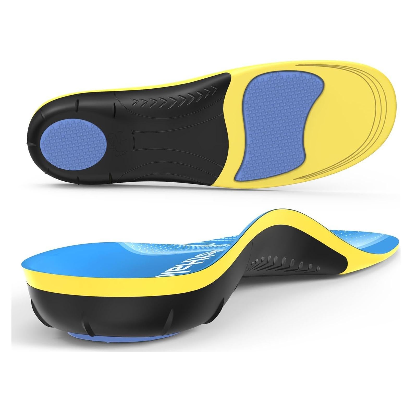 Plantillas Ortopédicas BestHalo para Fascitis Plantar - Soporte Arco Alto, Gel, 220+ kg, Azul