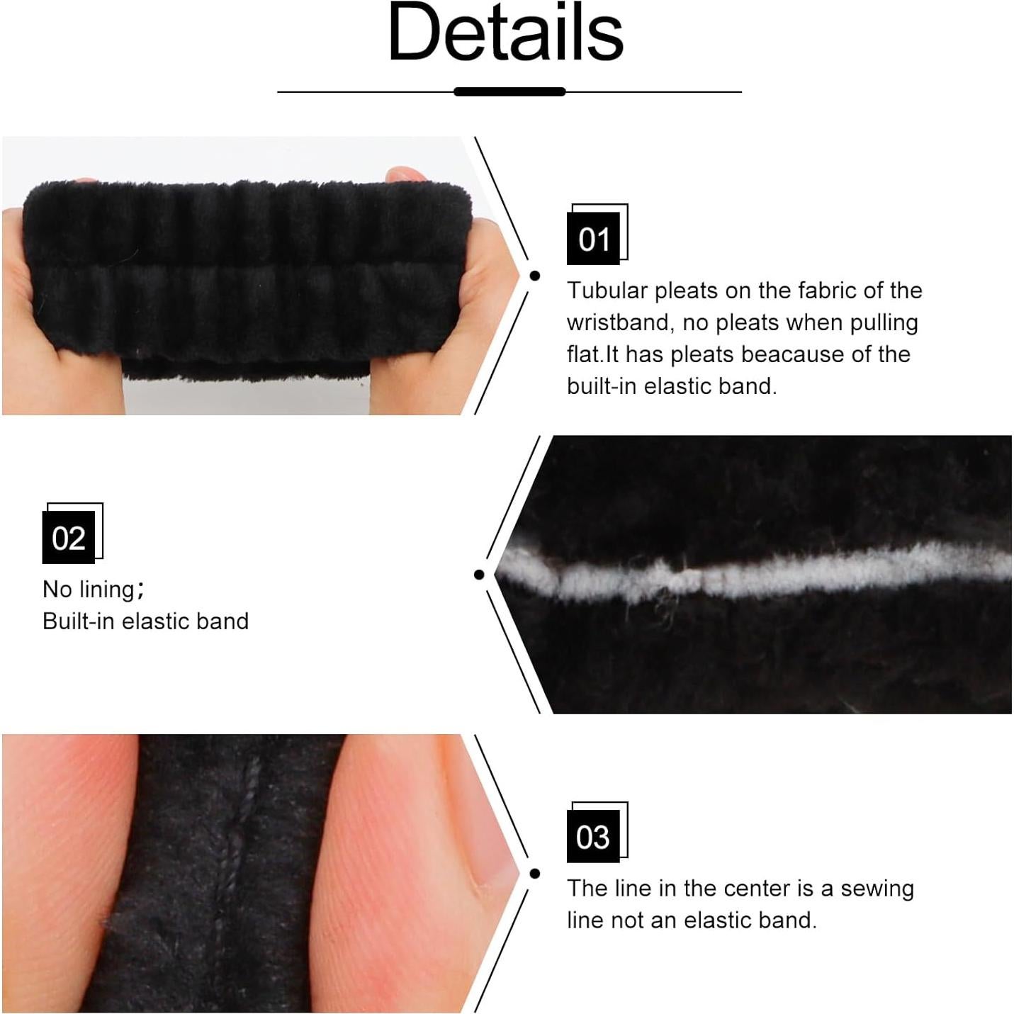 6 Pares de Muñequera Absorbente WHAVEL para Spa y Maquillaje