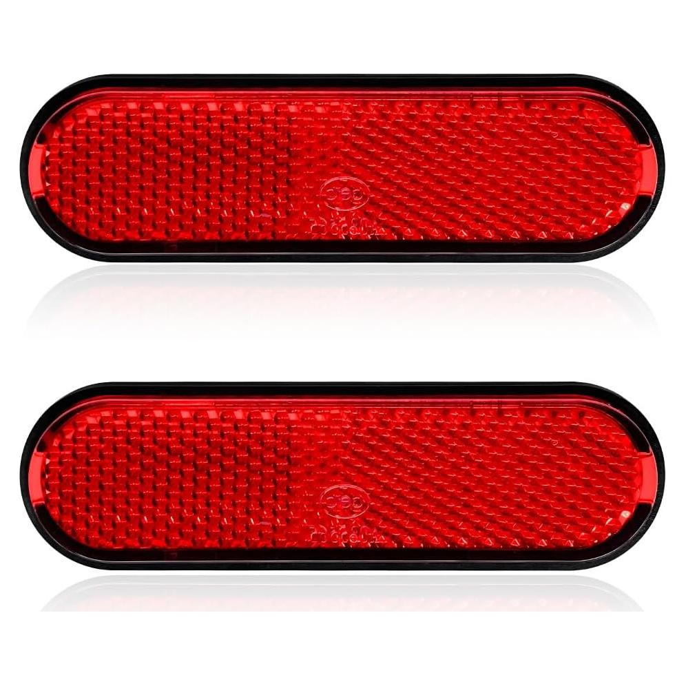 Reflectores de Motocicleta Yourkar 2 Pcs Rojo Elíptico L