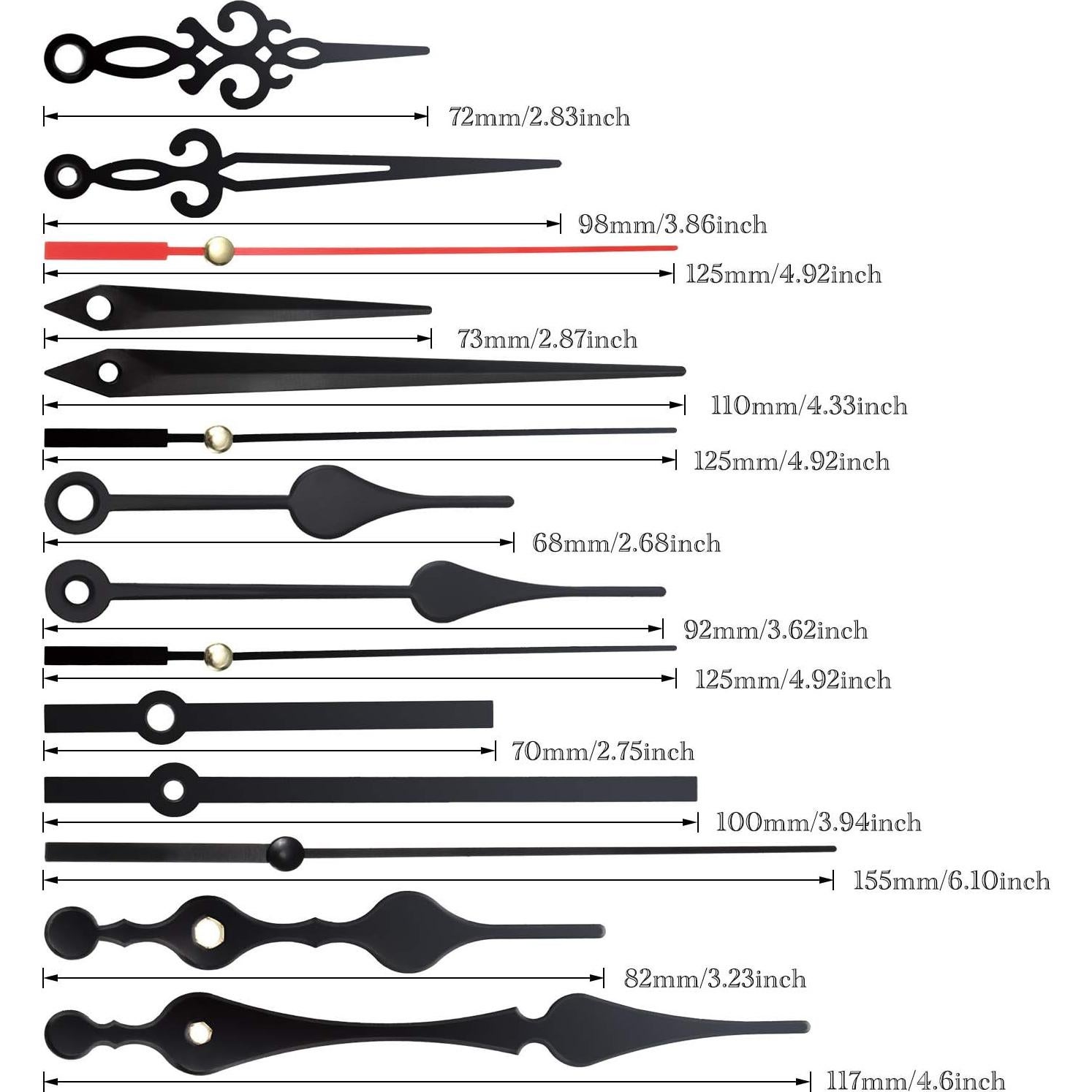 Hicarer Kit de Mecanismos de Reloj de Cuarzo 20 mm 5 Manecillas