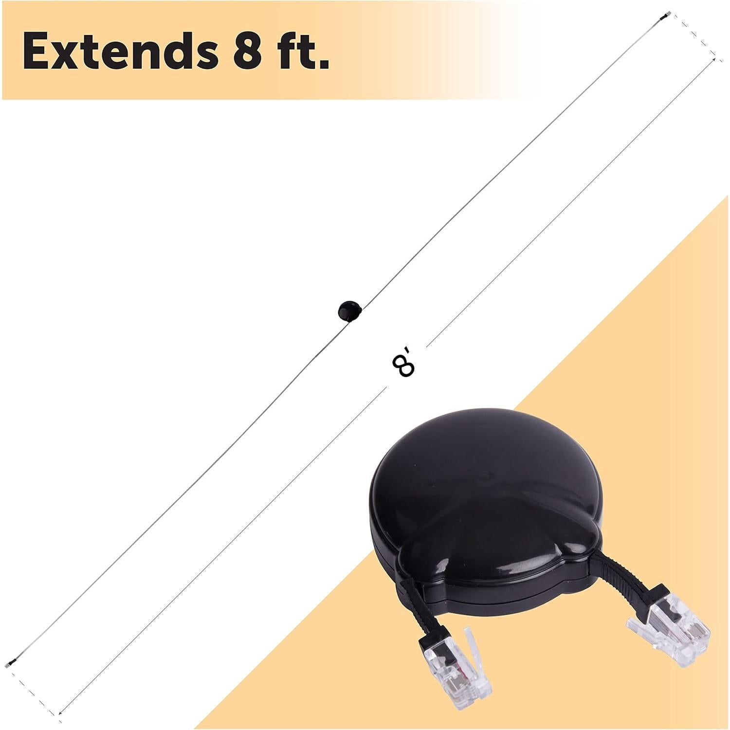 Gestor de Cables Retráctil Softalk Negro 2.44 m para Oficina