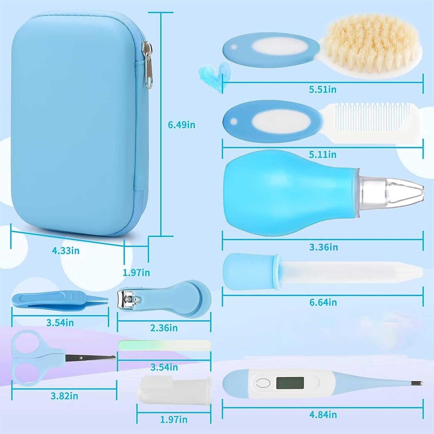 Kit de Cuidado para Bebés Esonto 17 Piezas Azul