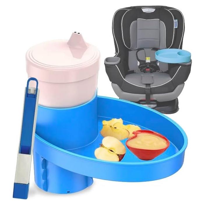 Bandeja de Viaje para Niños MommyMob - Portavasos Azul 19.3x13.2cm